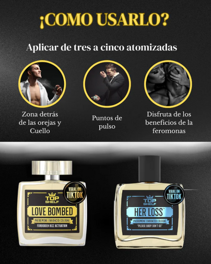 ¡Compra HER LOSS® PERFUME 100ml con feromonas y llévate LOVE BOMBED® de regalo!