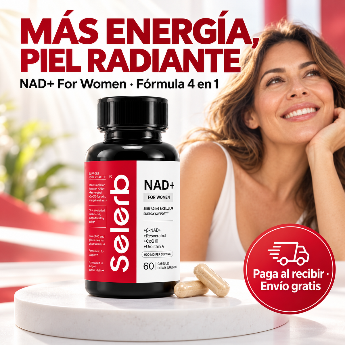 Selerb NAD+ For Women 60 cápsulas - energía y bienestar
