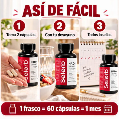 Cómo tomar Selerb NAD+: 2 cápsulas al día